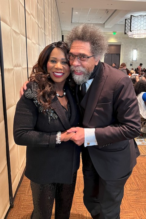 Cindy Tyeskey-Gage with Dr. Cornel West at the National Diversity & Leadership Conference
